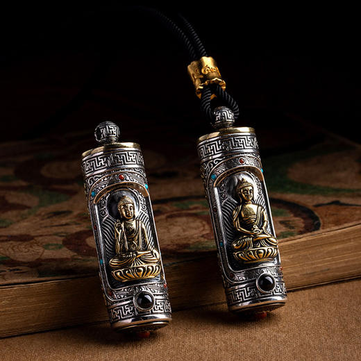 s925银八大生肖本命佛汽车挂件 商品图1