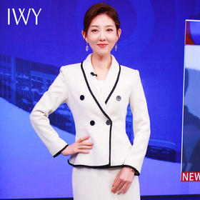 IWY/小香风西装套裙女长袖气质名媛风职业装套装高端主持人正装工作服CS1080