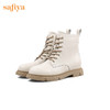【春节不打烊】Safiya/索菲娅 加绒保暖短2022冬季新款英伦风百搭圆头低跟马丁靴女 SF24118404 商品缩略图5