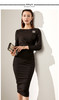 颈袖添香-连衣裙-J20384558A 装新款通勤修身女士气质时尚名媛长袖职场包臀连衣裙 商品缩略图2