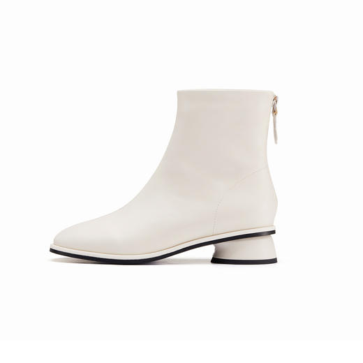 westory2022年秋冬新款软面真皮粗跟百搭显瘦气质短靴时装靴女82691 商品图3