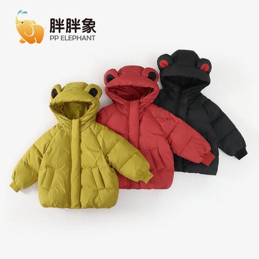 胖胖象90%白鸭绒冬季羽绒服可爱耳朵短款外套中小童0°~10° 商品图4