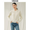 VIMAGE纬漫纪秋冬新款100%绵羊毛套头纯色连帽针织衫V1801424 商品缩略图3