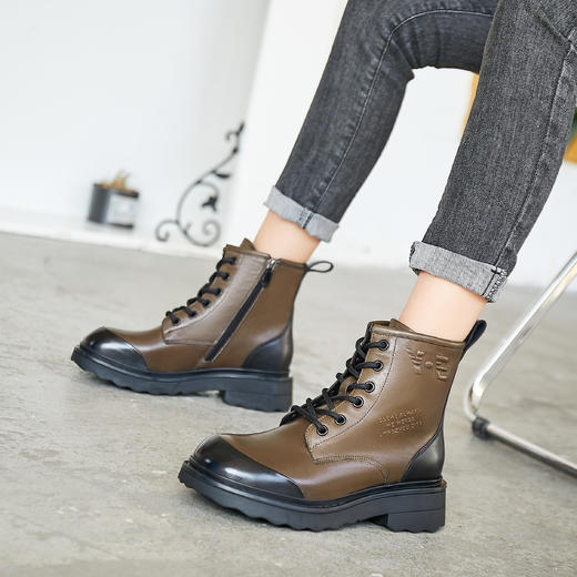 新品厚绒牛皮百搭舒适马丁靴992B25517 商品图7