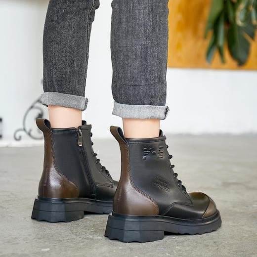 新品厚绒牛皮百搭舒适马丁靴992B25517 商品图1