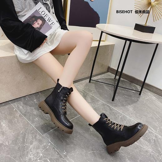 新品冬季加绒牛皮百搭舒适矮靴936B25537 商品图0