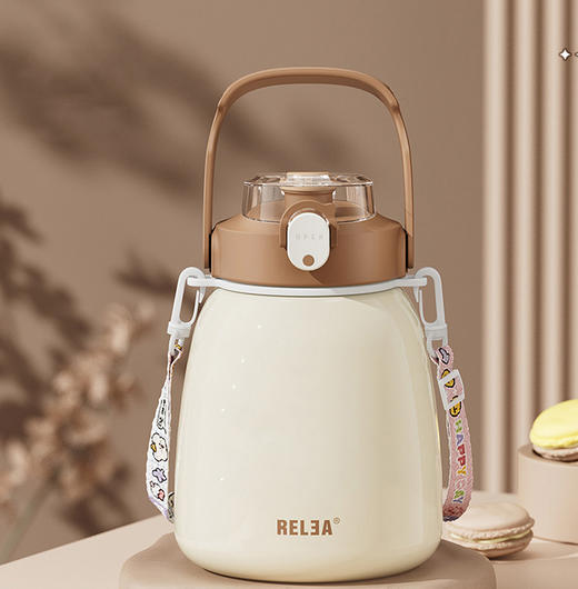 物生物小胖丫不锈钢大容量双层保温杯1.2L 商品图0