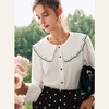 Olrain欧芮儿娃娃领白色上衣女2022年秋季新款短袖法式雪纺衫女 商品缩略图3