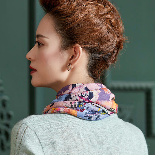 百搭保暖，纯羊毛印花防寒脖套WY-1005 商品图1