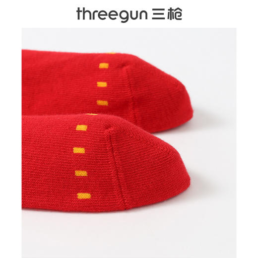 Threegun三枪 福字吉庆中筒男红袜(1双装)-91219Z131 商品图4