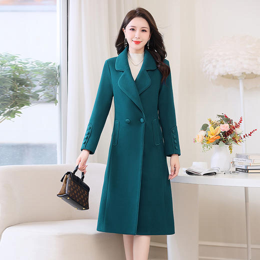 韩系感呢子大衣，中长款毛呢外套HR-WAY6601A 商品图1