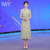 IWY/短袖绿色西装连衣裙女高级感双排扣长款职业装气质女神范职场正装222078Q1 商品缩略图3