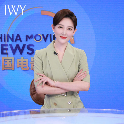 IWY/短袖绿色西装连衣裙女高级感双排扣长款职业装气质女神范职场正装222078Q1 商品图2