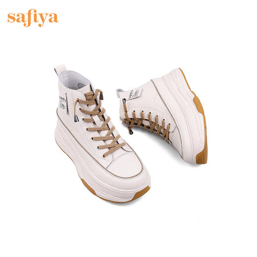 Safiya/索菲娅 网红百搭休闲2022冬季新款小个子厚底系带高帮鞋 SF24116183 商品图4