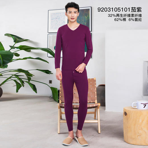 【商场同款】爱帝男士抑菌优可丝商务V领秋衣秋裤套装 商品图10