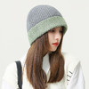 「10款配色！双拼色大帽檐」韩版秋冬款光版帽子 女拼色毛线针织帽配饰 商品缩略图2