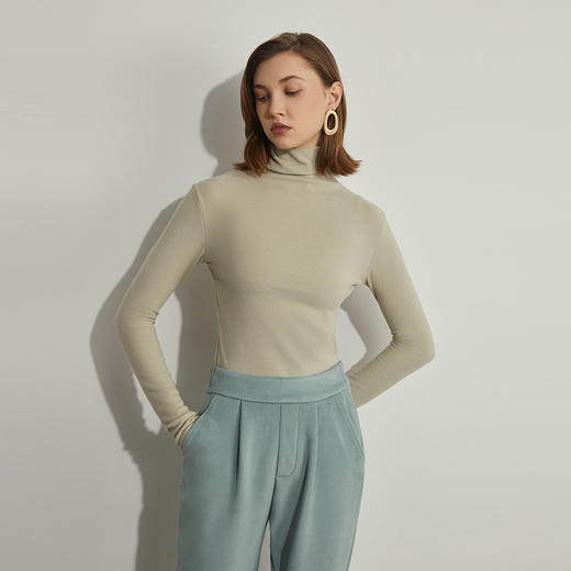 【德绒高领】秋冬新款德绒玻尿酸美肤高领打底衫女 无痕磨双面毛长袖T恤女 QJ 000 YJ008 商品图4