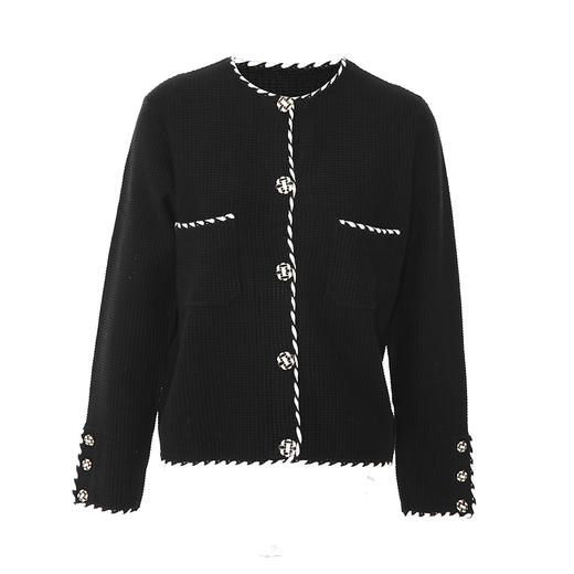 VIMAGE纬漫纪秋季新款撞色时尚通勤气质百搭针织开衫V1801426 商品图11