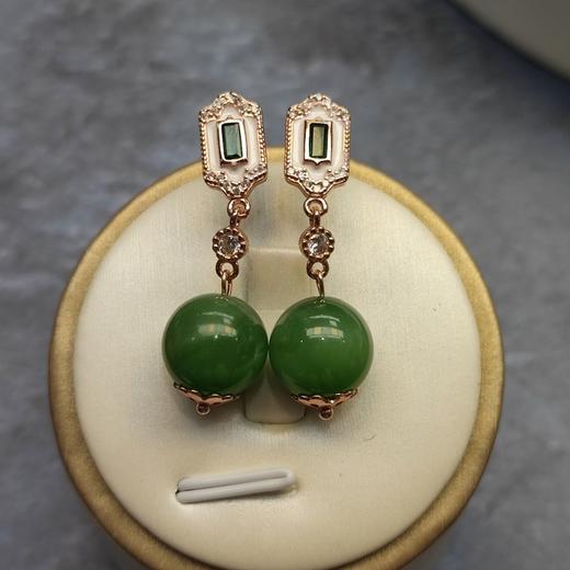 碧玉耳坠-棒棒圆珠10#精品 商品图0