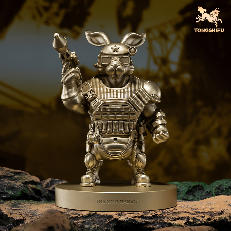 铜师傅 铜摆件《战斗兔》家居饰品礼物礼品 兔年生肖 桌面摆件