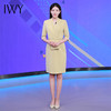 IWY/黄色播音艺考礼服女春夏季气质收腰修身主持人连衣裙正装职业装ol22XQ0021 商品缩略图3