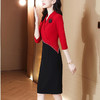 秋季新款，感气质通勤修身撞色钉珠职业西装连衣裙AHM-xwf8548 商品缩略图1