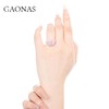 GAONAS高纳仕 新款小克拉樱花粉色人工钻珠宝高级感方形戒指首饰 商品缩略图3