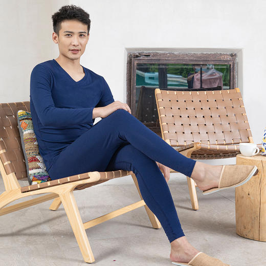 【商场同款】爱帝男士抑菌优可丝商务V领秋衣秋裤套装 商品图9