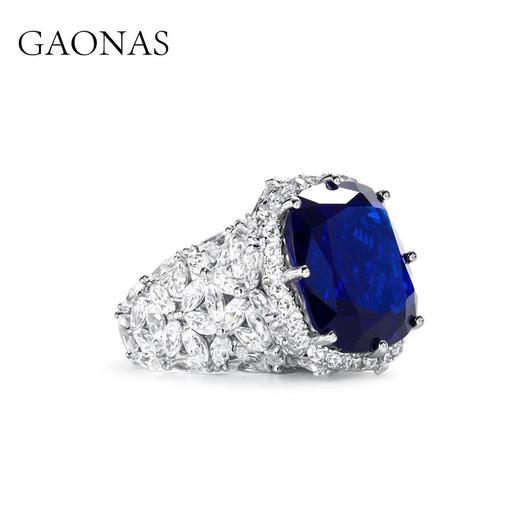 GAONAS高纳仕 黑标限量展出款女王的权杖蓝戒指小众设计高级首饰 商品图0