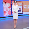IWY/白色主持人正装女高级感艺考播音演讲比赛礼服修身职业西装连衣裙Q761 商品缩略图4