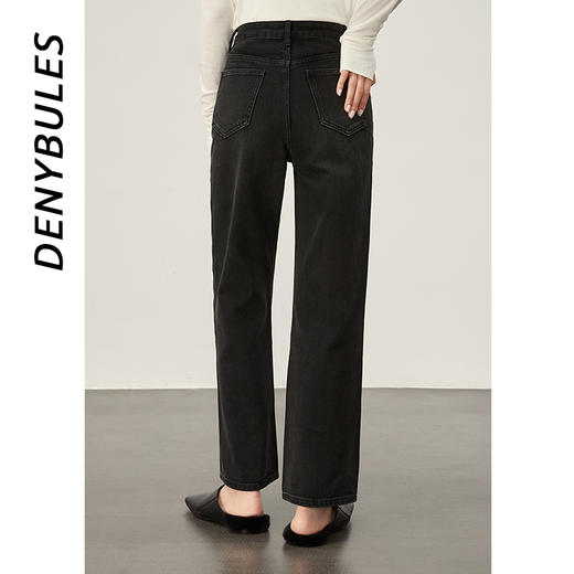 DENYBULES暖姜高腰直筒牛仔裤 商品图1