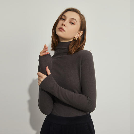 【德绒高领】秋冬新款德绒玻尿酸美肤高领打底衫女 无痕磨双面毛长袖T恤女 QJ 000 YJ008 商品图2