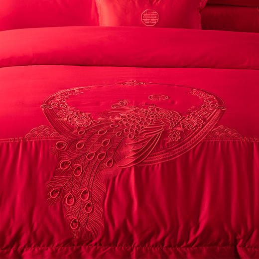 多喜爱 喜玫瑰婚庆新绒棉缎纹床上用品八件套 雀悦 cs 商品图1