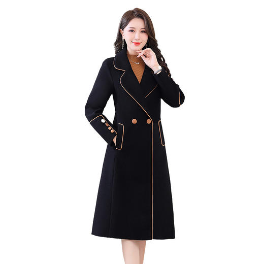 韩系感呢子大衣，中长款毛呢外套HR-WAY6601A 商品图4