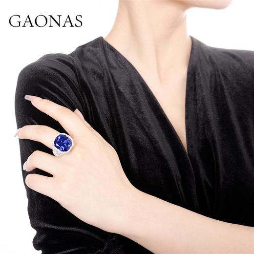 GAONAS高纳仕 黑标限量展出款女王的权杖蓝戒指小众设计高级首饰 商品图4