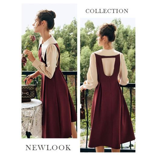 欧芮儿法式背带连衣裙女秋季2022新款复古减龄镂空A字摆裙 商品图1