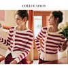 OLrain欧芮儿法式条纹毛衣女秋季2022年新款不规则撞色套头针织衫 商品缩略图1