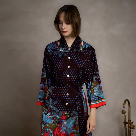 Solo seta22姆米真丝睡袍睡衣桑蚕丝家居服女长款高级感晨袍秋冬 商品图2