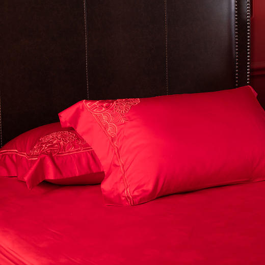 多喜爱 喜玫瑰婚庆新绒棉缎纹床上用品八件套 雀悦 cs 商品图3