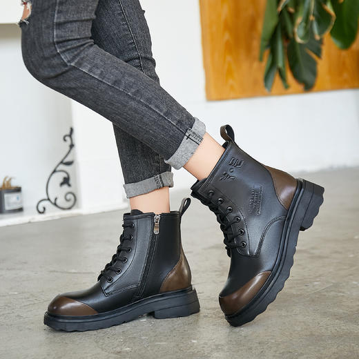 新品厚绒牛皮百搭舒适马丁靴992B25517 商品图2