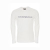 EMPORIO ARMANI 阿玛尼 男士棉质字母徽标印花圆领长袖T恤 白色 8N1TN8 1JPZZ 0146 商品缩略图0