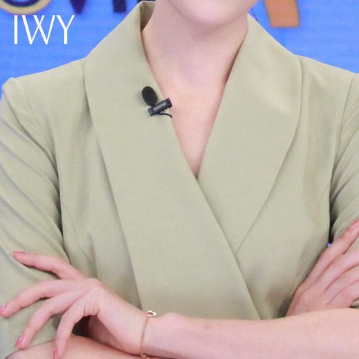 IWY/短袖绿色西装连衣裙女高级感双排扣长款职业装气质女神范职场正装222078Q1 商品图4