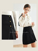 OLrain欧芮儿法式黑色毛呢半身裙女秋季2022新款高腰开叉a字短裙 商品缩略图1
