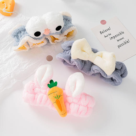 「9款配色」日系可爱少女心毛绒卡通可爱公仔发带女生洗脸化妆面膜头箍束发带 商品图3