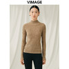 VIMAGE纬漫纪冬季新款100%山羊绒小立领套头纯色打底基础款修身针织衫V1801425 商品缩略图1