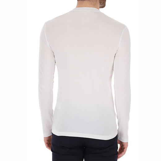 EMPORIO ARMANI 阿玛尼 男士棉质字母徽标印花圆领长袖T恤 白色 8N1TN8 1JPZZ 0146 商品图2