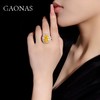 GAONAS高纳仕 大克拉黄宝石戒指钻戒女小众设计925银珠宝首饰正品 商品缩略图3