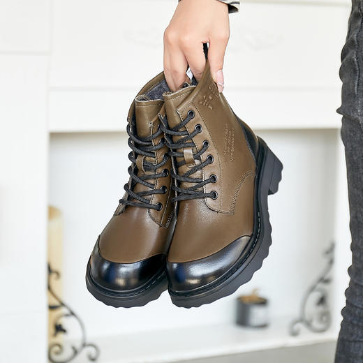 新品厚绒牛皮百搭舒适马丁靴992B25517 商品图8