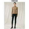 VIMAGE纬漫纪冬季新款100%山羊绒小立领套头纯色打底基础款修身针织衫V1801425 商品缩略图8