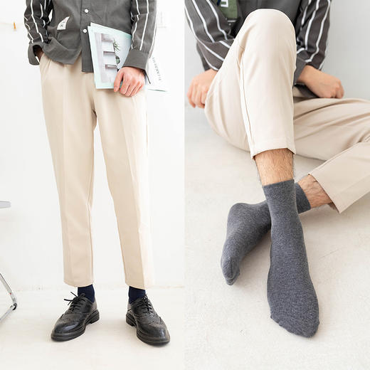 男士纯色高档棉中筒袜M214，穿了不舍得脱！ 商品图2